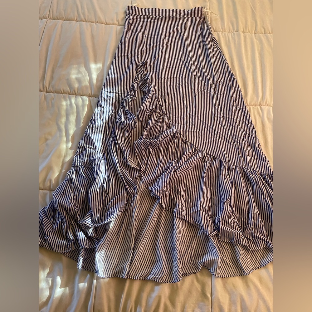 Striped Blue and White Women's Skirt